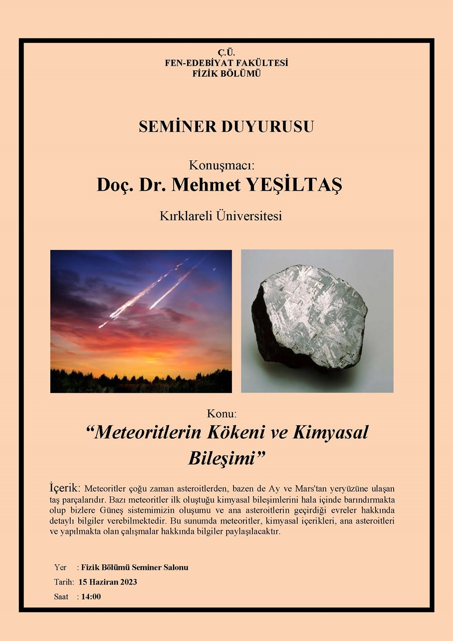 Meteoritlerin Kökeni ve Kimyasal Bileşimi