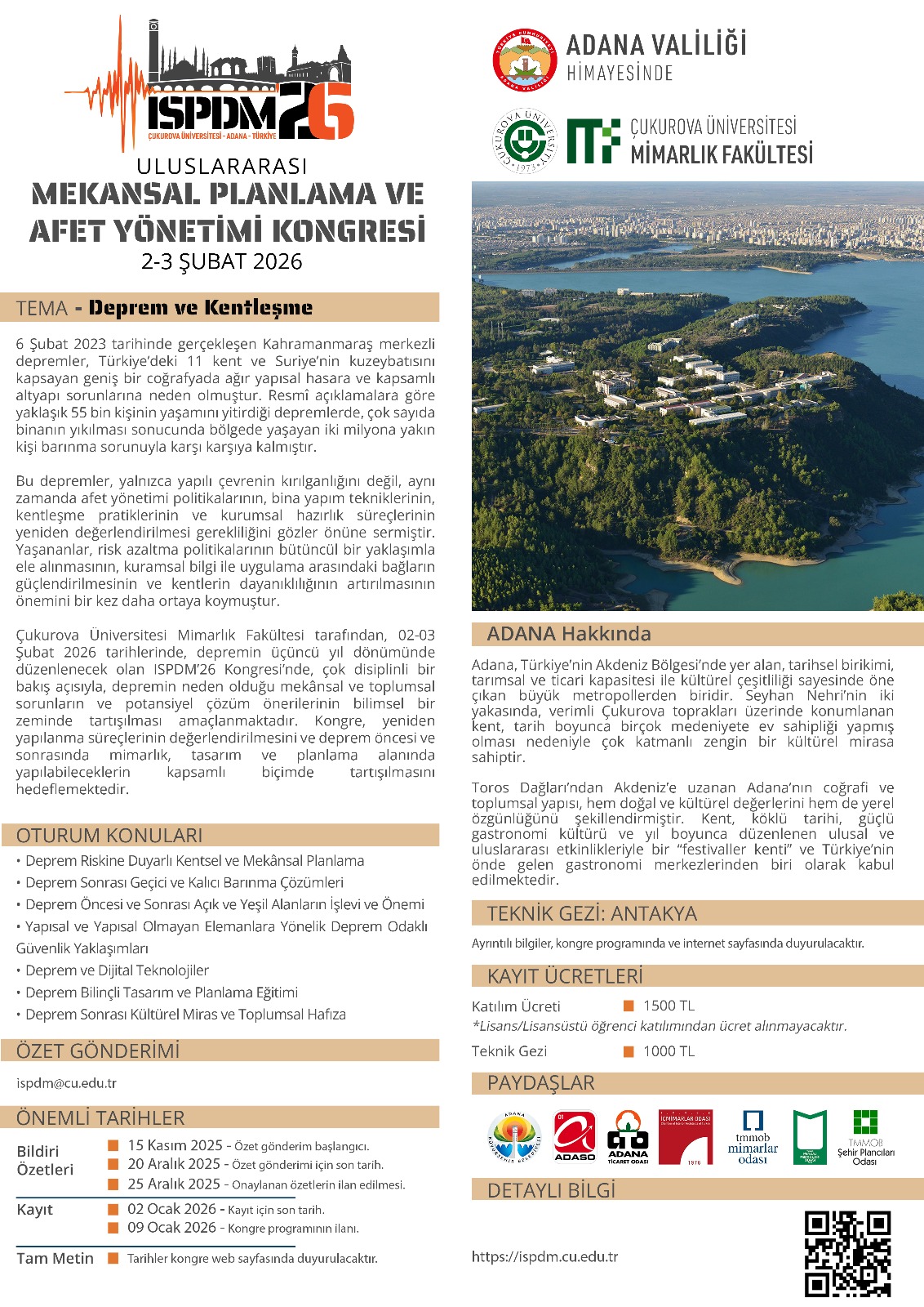 Mekansal Planlama ve Afet Yönetimi Kongresi