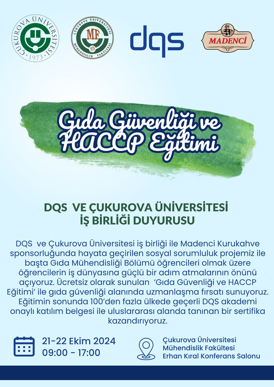 Gıda güvenliği ve HACCP Eğitimi