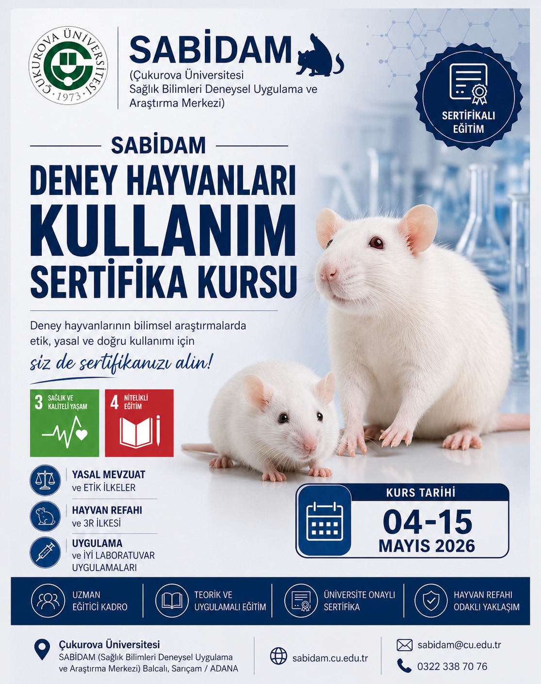 Sabidam Deney Hayvanları Kullanım Sertifika Kursu